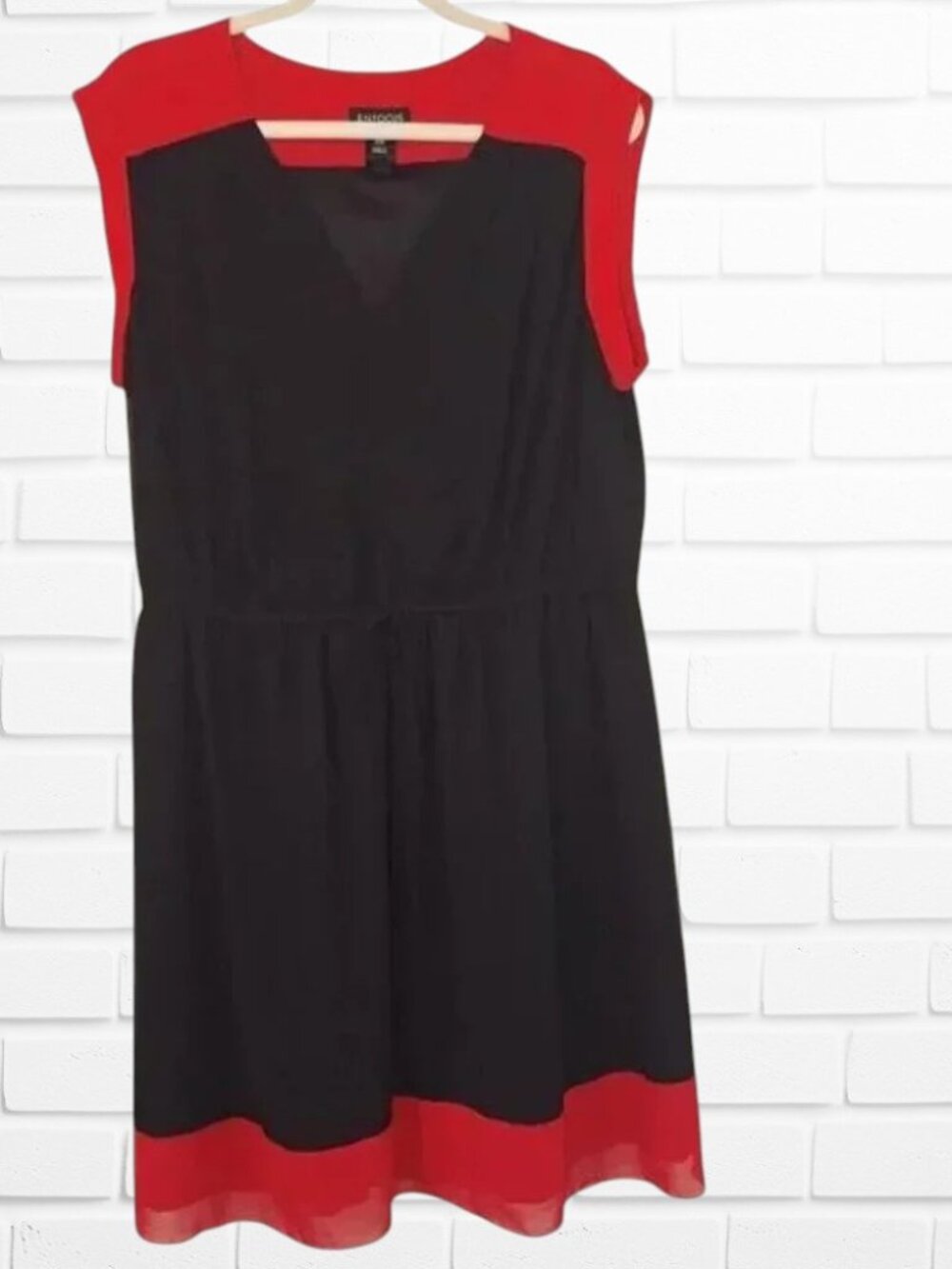 60's Retro Influence Enfocus Black & Red Sz 18W Dress